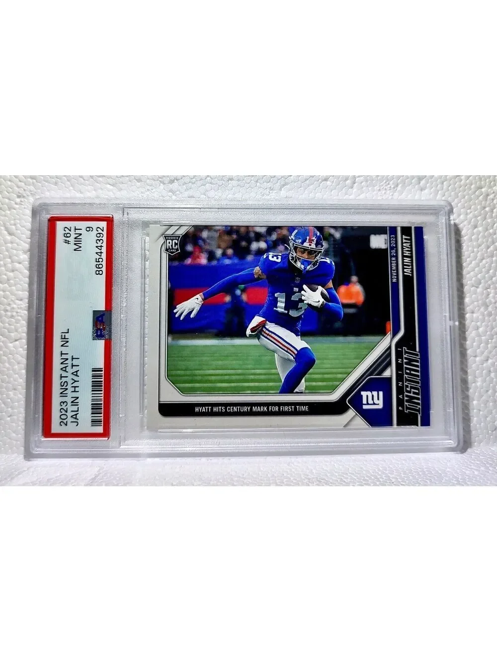 Jalin Hyatt 2023 Panini NFL Rookie Football #62 Card 1 of 67 Giants PSA 9 Mint